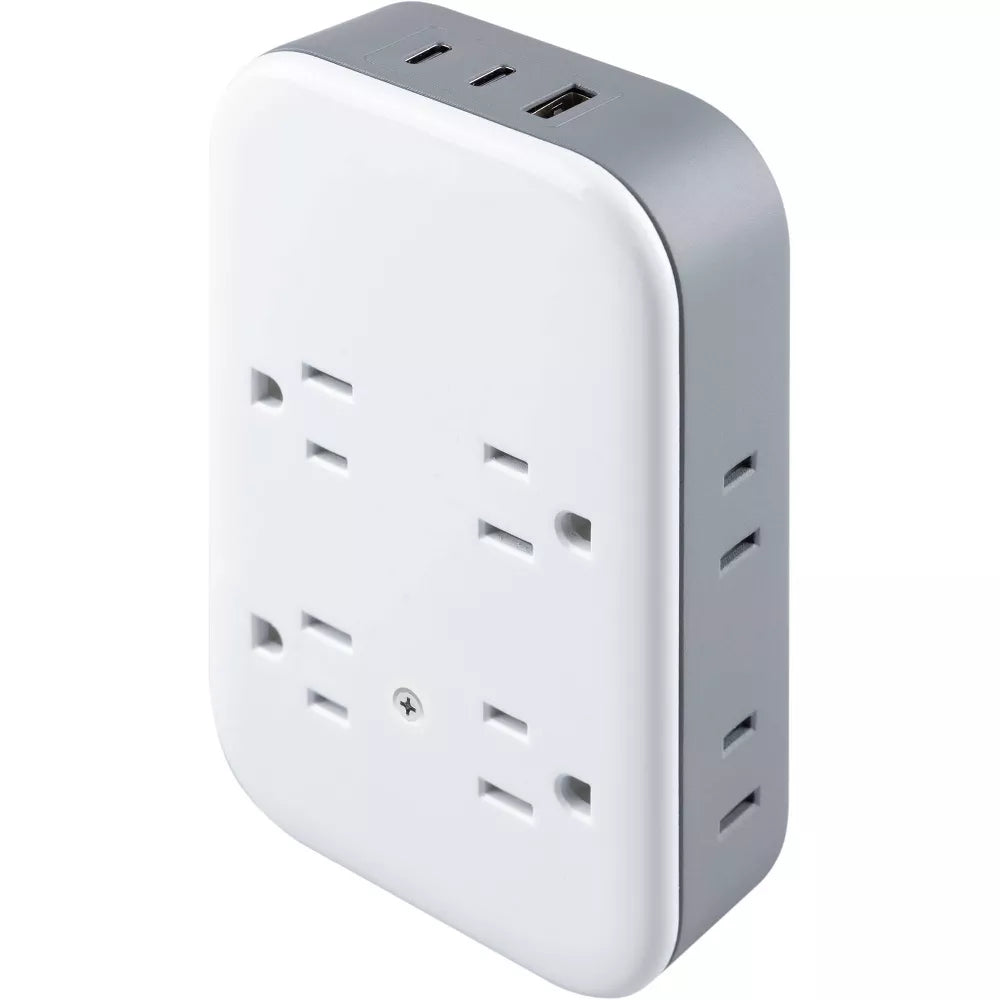 Wall Surge Tap with 4 Grounded Outlets + 4 Polarized Outlets + 2 USB-C + 1 USB-A