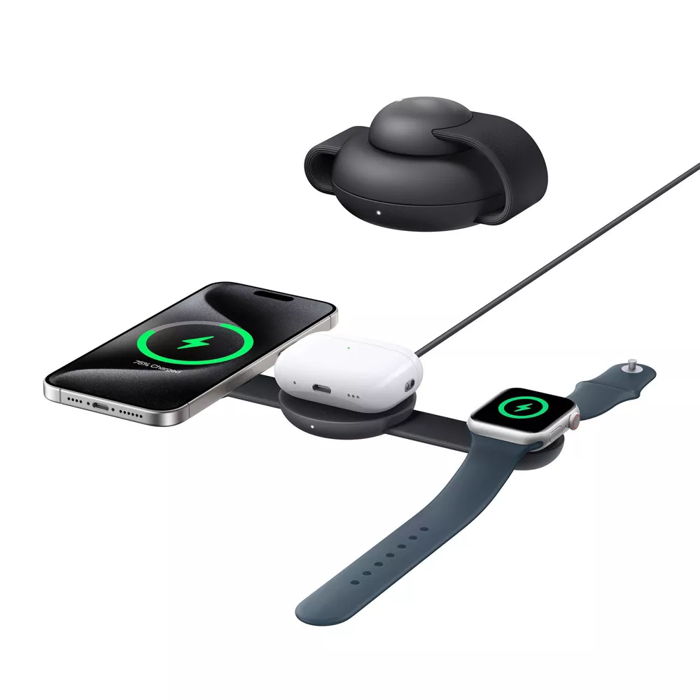 Qi2 15W Portable 3-in-1 Travel Wireless Charging Dock