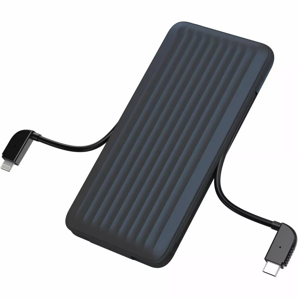 15000mAh Built-in Dual Cables Wireless Portable Power Bank