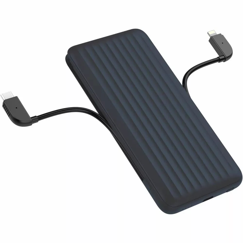 15000mAh Built-in Dual Cables Wireless Portable Power Bank